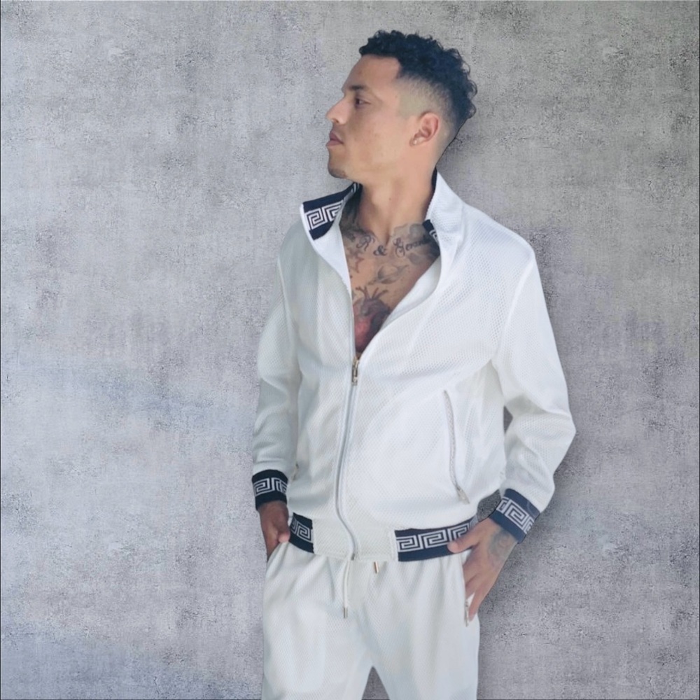 Men's Casual White | Navy Mesh Tracksuit NWT